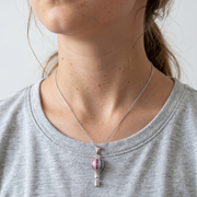 925 Sterling Silver Diamond Pendant Necklace with Adjustable Length